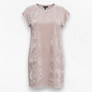 Blush Pink Crushed Velvet Sleeveless Mini Dress Stretch Party Size Small NWT